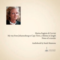My way from Johannesburg to Cape Town, a lifetime in length Notes of a traveler - Marina Eugenie di Cervini