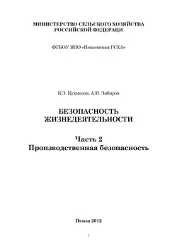 Безопасность жизнедеятельности. Часть 2. Производственная безопасность - Али Зябиров