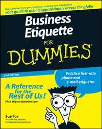 Business Etiquette For Dummies - Sue Fox