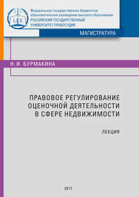 Правовое регулирование оценочной деятельности в сфере недвижимости. Лекция, audiobook Н. И. Бурмакиной. ISDN30811241