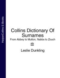 Collins Dictionary Of Surnames: From Abbey to Mutton, Nabbs to Zouch - Leslie Dunkling