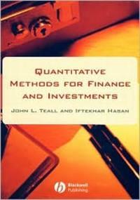 Quantitative Methods for Finance and Investments - John Teall