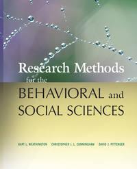 Research Methods for the Behavioral and Social Sciences - David J. Pittenger