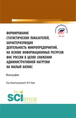 Формирование статистических показателей, характеризующих деятельность микропредприятий, на основе информационных ресурсов ФНС России в целях снижения административной нагрузки на малый бизнес. (Аспирантура, Бакалавриат, Магистратура, Специалитет). Монография. - Екатерина Долгих