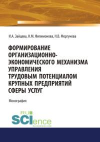 Формирование организационно-экономического механизма управления трудовым потенциалом крупных предприятий сферы услуг. (Бакалавриат). Монография. - Наталья Филимонова