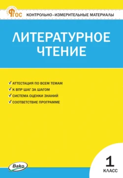 Контрольно-измерительные материалы. Литературное чтение. 1 класс - Сборник