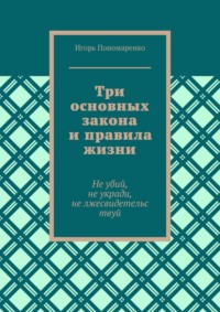 Три основных закона и правила жизни. Не убий, не укради, не лжесвидетельствуй, аудиокнига Игоря Пономаренко. ISDN68533796