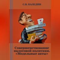 Совершенствование налоговой политики. «Модельные акты» - Сергей Каледин