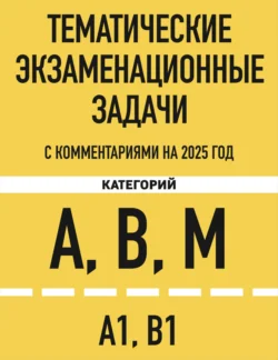 Тематические экзаменационные задачи категорий «А», «В», «М» и подкатегорий «А1», «В1» с комментариями на 2025 год, аудиокнига . ISDN71153782